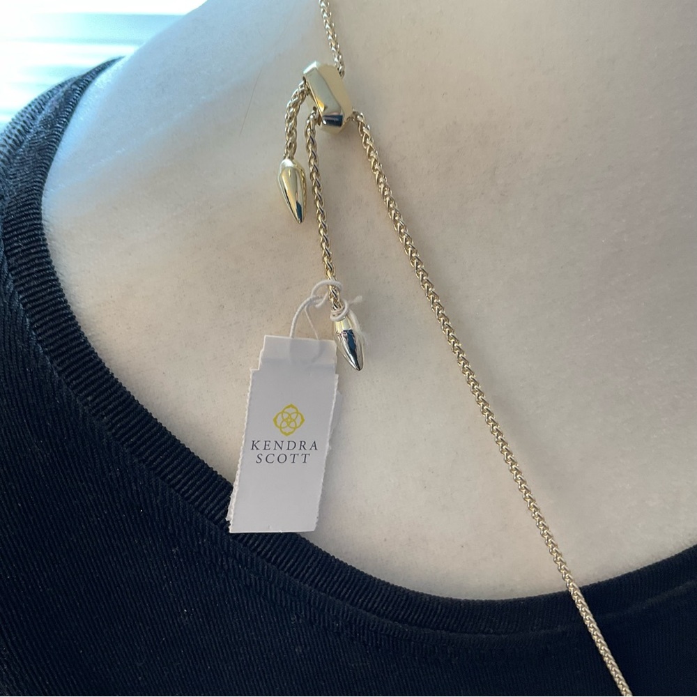Kendra Scott Kingston Slate Cat’s Eye Necklace - NWT - Rhodium - Picture 7 of 8